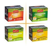 Chai Tea Latte - Cardamom Spiced Tea 40 Latte Tea Pouches By QuikTea N18