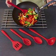 BakeWarePlus 5 Pcs/set Silicone Turner Spatula Basting Brush Whisk Kitchen Baking Utensils N30