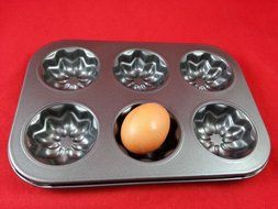 Lariy Non Stick Muffin Baking 6 Tray flower little cake round craft mould metal bake