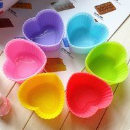 10 Pack Reusable Silicone Cupcake Liners Muffin Cups Baking Cups BPA Free Food Grade,Star Shape N10