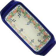 Polish Pottery Ceramika Boleslawiec Bread Meatloaf Baker, 6-Cups, Royal Blue Patterns N3