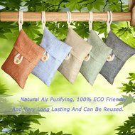 PurryRing Natural Air Purifying Bamboo Charcoal Deodorizer Bag - Most Effective Odor Remove - Portable Air Freshener... N4