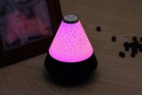 Wireless Bluetooth Speakers FM Radio Bedside Lamp TF Card 7 Color LED Display Music Player (White) N5