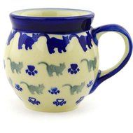 Ceramika Bona H1826G Polish Pottery Ceramic Bubble Mug Hand Painted, 7-Ounce