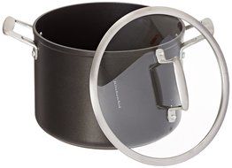 KitchenAid KCH260LCKM Professional Hard Anodized Nonstick 6.0-Quart Low Casserole with Lid Cookware - Black N4