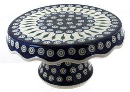 Polish Pottery Peacock Cake Plate
