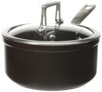 KitchenAid KCH260LCKM Professional Hard Anodized Nonstick 6.0-Quart Low Casserole with Lid Cookware - Black N6