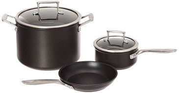 KitchenAid KCH260LCKM Professional Hard Anodized Nonstick 6.0-Quart Low Casserole with Lid Cookware - Black N7