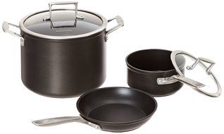 KitchenAid KCH260LCKM Professional Hard Anodized Nonstick 6.0-Quart Low Casserole with Lid Cookware - Black N8