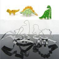 Cake &amp; Cookie Cutters 4Pcs Stainless Steel Dinosaur Biscuit Cookie Cutter Tools N2