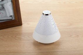 Wireless Bluetooth Speakers FM Radio Bedside Lamp TF Card 7 Color LED Display Music Player (White) N10