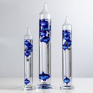 Galileo Blue Glass Thermometers Set of Three (Bundle)