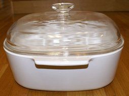 Vintage Large Corning Ware Cornflower Blue Glass 4 Quart Casserole Baking Dish Dutch Oven w/ Lid