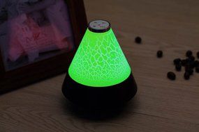 Wireless Bluetooth Speakers FM Radio Bedside Lamp TF Card 7 Color LED Display Music Player (White) N15