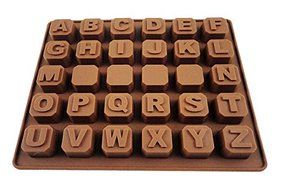 The Best U Want Cartoon 26 English letters four spaces silicone cake mold baking mold bakery family holiday gift...