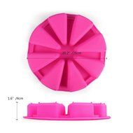 Delidge 8 Triangle Cavity Silicone Scottish Scone Cornbread Pan Pastry Pizza Mould, Pink