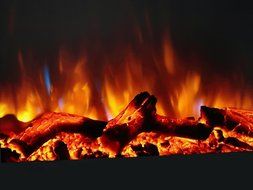PuraFlame 36" Vivian Wall Mounted Curved Panel Electric Fireplace with Remote Control, 1500W, Black N3