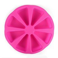 Delidge 8 Triangle Cavity Silicone Scottish Scone Cornbread Pan Pastry Pizza Mould, Pink N3