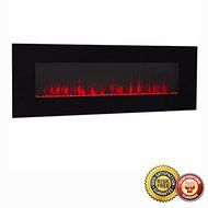 New Contemporary Electric Fireplace Black 50" Wall Mount Heater Multicolor flame