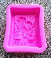 New Arrival! Design 299 Baby&amp;Mom Square Shape Silicone 3D Fondant Mold, Soap Mold,Cake Decoration Tool