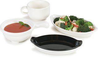 Carlisle 740002 Polycarbonate Oval Casserole, 12-oz. Capacity, 1.5" x 5.18" x 8.75", White (Case of 24)