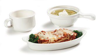 Carlisle 740002 Polycarbonate Oval Casserole, 12-oz. Capacity, 1.5" x 5.18" x 8.75", White (Case of 24) N2