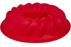 Fluted Bundt Cake Silicone Mold - Round 10x2 Inch Pan - Red N3