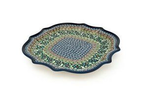 Polish Pottery Mardi Gras Fancy Square Tray