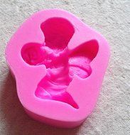Design 242 Angel Boy Hold the Flower 3D Silicone Fondant Mold, Cake Decoration Tool, Food Grade Material