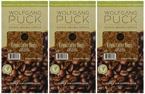Wolfgang Puck Coffee, Vienna Coffee House Dark Roast, 9.5 Gram Pods-18-Count (Pack of 3) N2