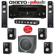 Polk Audio Signature S55 7.1 Home Theater System with Onkyo TX-RZ610 7.2-Ch Network AV Receiver