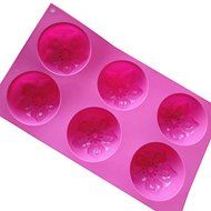 6 Holes Flowers Jelly Pudding Silicone Cake Mold Pan 11.7"x6.8"x1.3" Color At Random