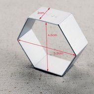 DUFUSTORE 1pcs Aluminium Fondant Baking Cutter Mould Sugarcraft Cake Tools Hexagon Cutter N2