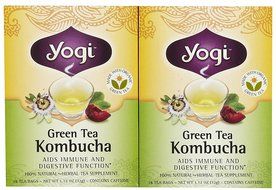 Yogi Tea Green Tea Kombucha, Herbal Supplement, Tea Bags, 16 ct, 2 pk