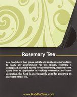 Rosemary Tea - Organic Herbs - 18 Bleach Free Tea Bags N2