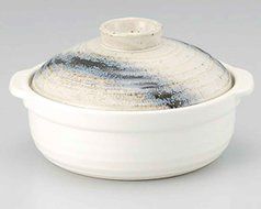Ishime Ginga for 6-8 persons 14.1inch Donabe Japanese Hot pot White Ceramic Made in Japan