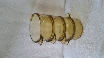 4 Piece Set - Vintage Mexico Canary Yellow Casserole Baking Dishes No Lid