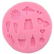 Mr.S Shop 3D Sunshine Beach Slippers Glasses Kite Silicone Mold Sugar Cake Chocolate Ice Mold Kitchen Baking Tools... N2