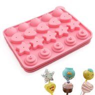 AUCH 1Set Silicone 3D Assorted Shape DIY Lollipop Cake Mold Cube Cup Tray Moulds, Random Color N2