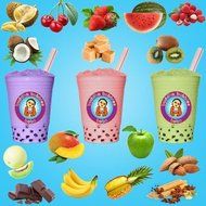 10+ Drinks Str10+ Drinks Strawberry Cream Boba Tea Kit: Tea Powder, Tapioca Pearls &amp; Straws By Buddha Bubbles... N2