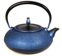 Naubu Iron Kettle Tetsubin Hiramaru Hail Iron Lid Blue 1.2L（japan import）