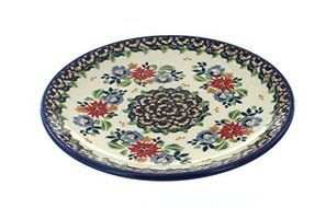 Polish Pottery Red Sunset Dessert Plate