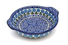 Polish Pottery Baker - Round with Grips - Medium - Antique Rose