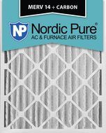 Nordic Pure 16x20x4M14+C-2 MERV 14 Plus Carbon AC Furnace Air Filters, Qty-2