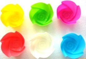 Cyqun(TM) 12 Pcs Silicone Rose Shape Cake Molds (Random Color)