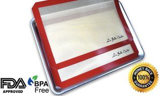 La Belle Chalet - Premium Professional Grade, Silicon Baking Mat (2-pack) Non-stick, Tan, Burgundy N6