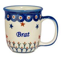 New Polish Pottery 12oz Mug - BRAT, BROTHER N2