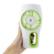 LIPPO Handheld USB Fans Mini Misting Cooling Fan USB Recharge Spraying Air Fan Humidifier Diffuser (Green)