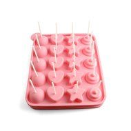AUCH 1Set Silicone 3D Assorted Shape DIY Lollipop Cake Mold Cube Cup Tray Moulds, Random Color N5