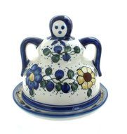 Polish Pottery Geranium Medium Cheese Lady N2